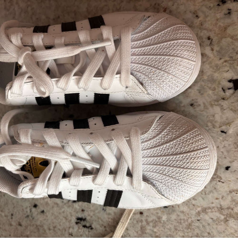 Adidas White and Black Superstar Sneakers